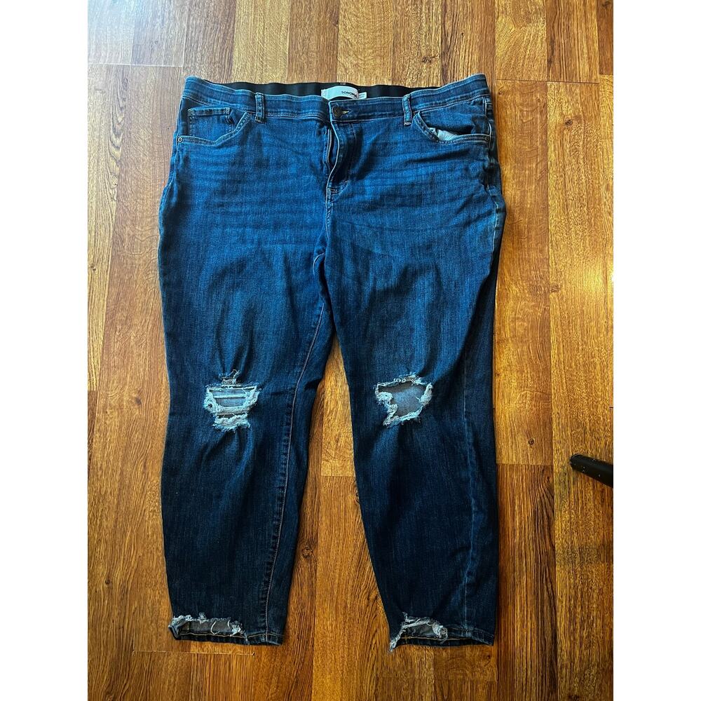 24S Somoma RN 73277 Jeans Worn holes Knees/cuffs Comfy - Picture 2 of 6